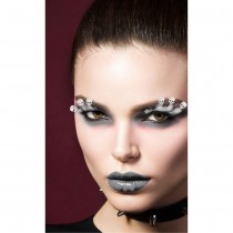 FAUX-CIL LONGS TÊTE DE MORT BLANC ADULTE