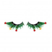 FAUX-CILS LONGS SAPIN NOËL ÉTOILE VERT ADULTE
