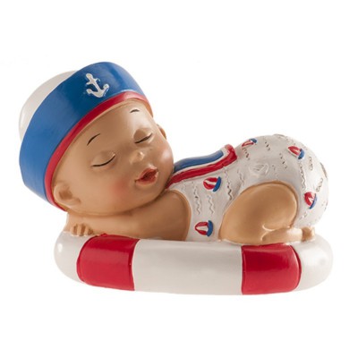 Petite Figurine Sujet Bapteme Bébé Fille avec Tétine x1