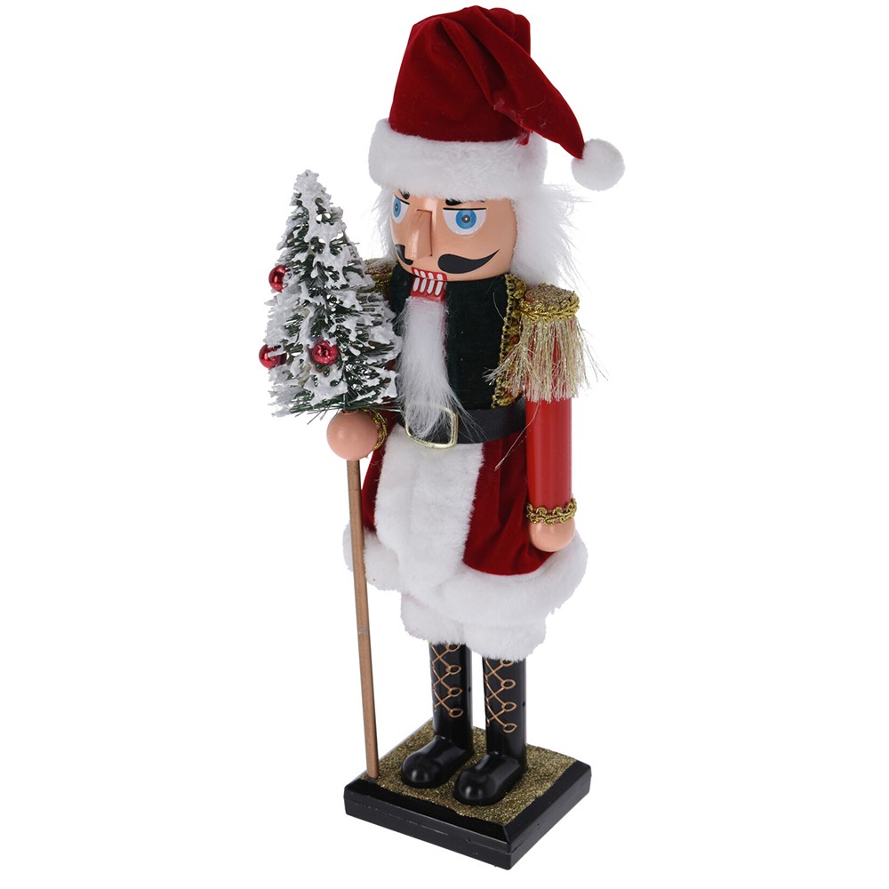 FIGURINE CASSE-NOISETTE PÈRE NOËL 12X9X38CM ROUGE