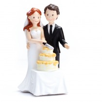 FIGURINE COUPLE MARIÉS COUPE GÂTEAU 16 CM