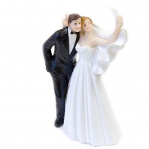 FIGURINE COUPLE MARIÉS SELFIE PHOTO FUN 14CM