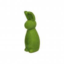FIGURINE LAPIN DEBOUT TISSU FLOQUÉ 20CM VERT
