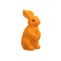 FIGURINE LAPIN DEBOUT TISSU FLOQUÉ 8.5X17CM ORANGE