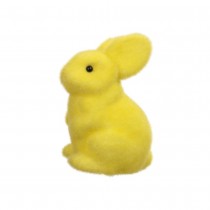 FIGURINE LAPIN DEBOUT TISSU FLOQUÉ 9X14CM JAUNE