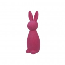 FIGURINE LAPIN DEBOUT VELOUTÉ 31CM FUCHSIA
