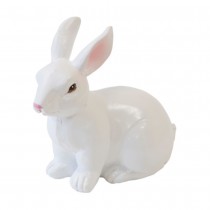 FIGURINE LAPIN RÉSINE 12.5X7.2X11.8CM BLANC