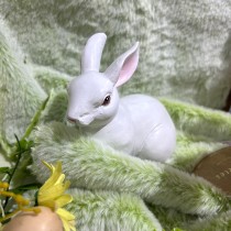 FIGURINE LAPIN RÉSINE 12.5X7.2X11.8CM BLANC