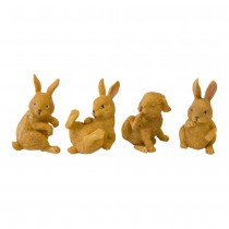 FIGURINE LAPIN RÉSINE 6X4X7CM BEIGE