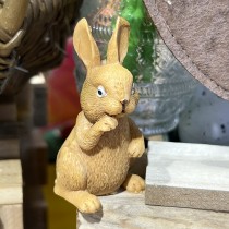 FIGURINE LAPIN RÉSINE 6X4X7CM BEIGE