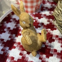 FIGURINE LAPIN RÉSINE 6X4X7CM BEIGE