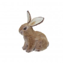 FIGURINE LAPIN TISSU 17X12X22 BRUN