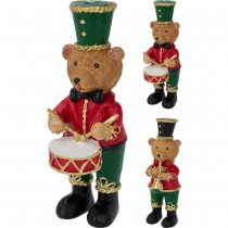 FIGURINE OURS BRUN MUSICIEN D&Eacute;CO POLYSTONE 17.5CM