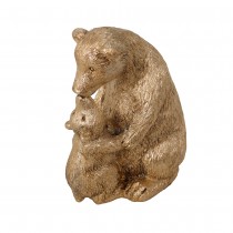 FIGURINE OURS POLAIRE ENFANT POLYSTONE OR MÉTAL