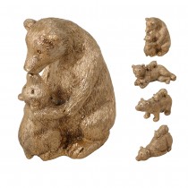 FIGURINE OURS POLAIRE ENFANT POLYSTONE OR MÉTAL