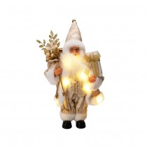 FIGURINE PÈRE NOÊL LED BLANC CHAUD 30CM OR