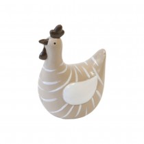 FIGURINE POULE FANTAISIE RÉSINE 11.5X6X9CM BEIGE