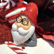 FIGURINE RÉSINE BUSTE PÈRE NOËL 7.5X6.6X6CM ROUGE