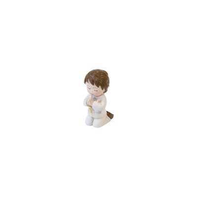 FIGURINE RÉSINE COMMUNIANT CHAPELET 5.2X3.5X3.5CM