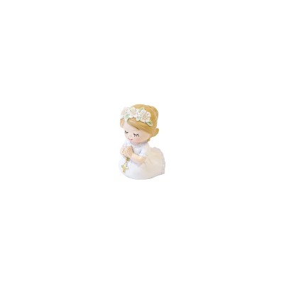 FIGURINE RÉSINE COMMUNIANTE CHAPELET 5.2X3.5X3.5CM