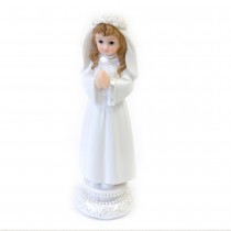 FIGURINE RÉSINE COMMUNIANTE DEBOUT 10.5CM BLANC
