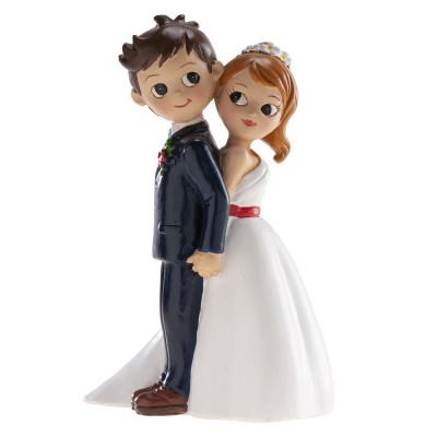 FIGURINE RÉSINE COUPLE MARIAGE ELLE ET LUI 16CM