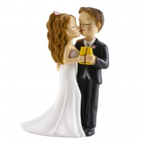 FIGURINE RÉSINE COUPLE MARIAGE LACHER PRISE 16CM