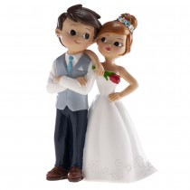 FIGURINE RÉSINE COUPLE MARIAGE REPOS ÉPAULE 16CM