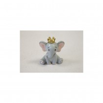 FIGURINE RÉSINE ÉLÉPHANT COURONNE DORÉE 3CM