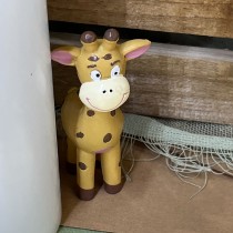 FIGURINE RÉSINE GIRAFE JUNGLE 10.5X5X3 JAUNE