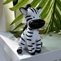FIGURINE RÉSINE ZÈBRE ASSIS 10X7.8X6CM
