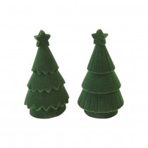 FIGURINE SAPIN ARTIFICIEL RÉSINE VELOURS 11CM VERT