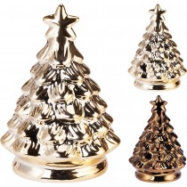 FIGURINE SAPIN DOLOMITE 12CM CUIVRE MARRON M&Eacute;TAL