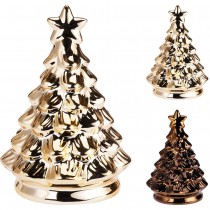 FIGURINE SAPIN DOLOMITE 17CM CUIVRE MARRON M&Eacute;TAL