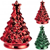 FIGURINE SAPIN DOLOMITE 17CM ROUGE VERT M&Eacute;TAL