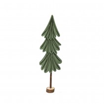 FIGURINE SAPIN FEUTRE RONDIN BOIS 16X6X45CM VERT