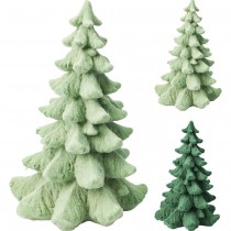FIGURINE SAPIN NEIGE RÉSINE 13X13X21CM VERT