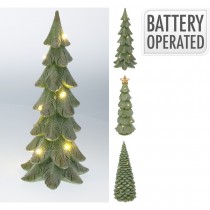 FIGURINE SAPIN NOËL LED POLYSTONE 29CM VERT