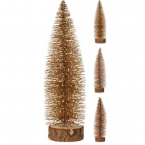 FIGURINE SAPIN NOËL RONDIN 35CM CUIVRE PAILLETÉ