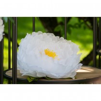 FLEUR PIVOINE ARTIFICIELLE TULLE 28X10CM BLANC
