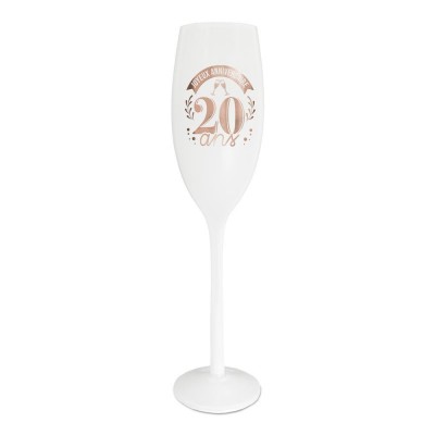 FLÛTE À CHAMPAGNE VERRE 20ANS 24.8CM BLANC