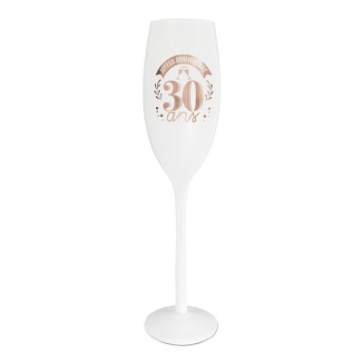 FLÛTE À CHAMPAGNE VERRE 30ANS 24.8CM BLANC