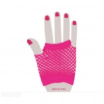 GANTS COURTS RÉSILLE 11CM ADULTE FLUO FUCHSIA