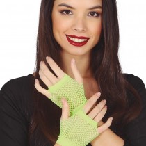 GANTS COURTS RÉSILLE 11CM ADULTE FLUO VERT