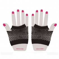 GANTS COURTS RÉSILLE 11CM NOIR ADULTE
