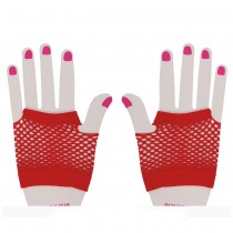GANTS COURTS RÉSILLE 11CM ROUGE ADULTE