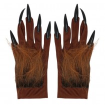 GANTS LOUP-GAROU POILS LONGS GRIFFES ADULTE