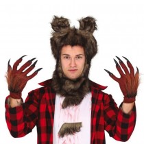 GANTS LOUP-GAROU POILS LONGS GRIFFES ADULTE