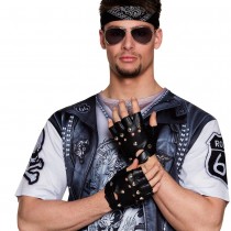 GANTS NOIRS DE BIKER ADULTE