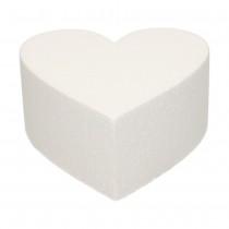 GÂTEAU POLYSTYRÈNE COEUR 15CM BLANC